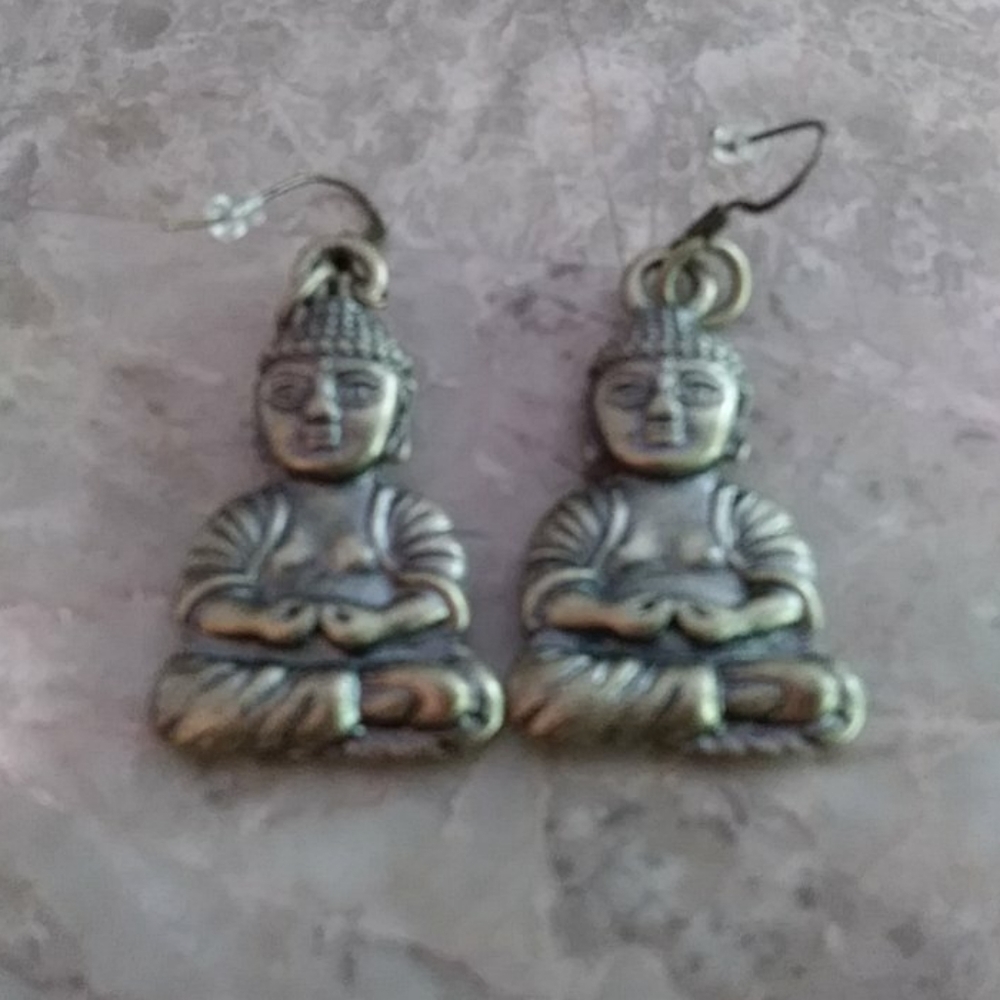 Budhalike antique gold earrings...3 Pairs 16.00...must buy 3 Pairs